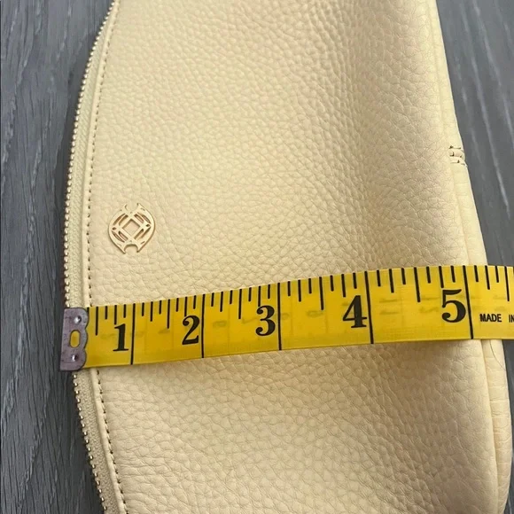 Dagne Dover Yellow Lola Leather Cosmetics Pouch Size Small - Picture 14 of 15